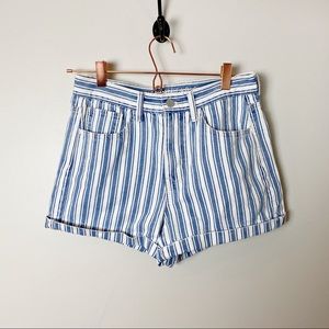 AE | Striped High Waisted Mom Jean Shorts 2